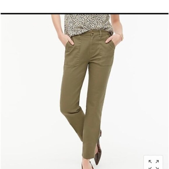 J Crew women’s factory army green stretch utility pant size 31 NEW NWT - Picture 2 of 14